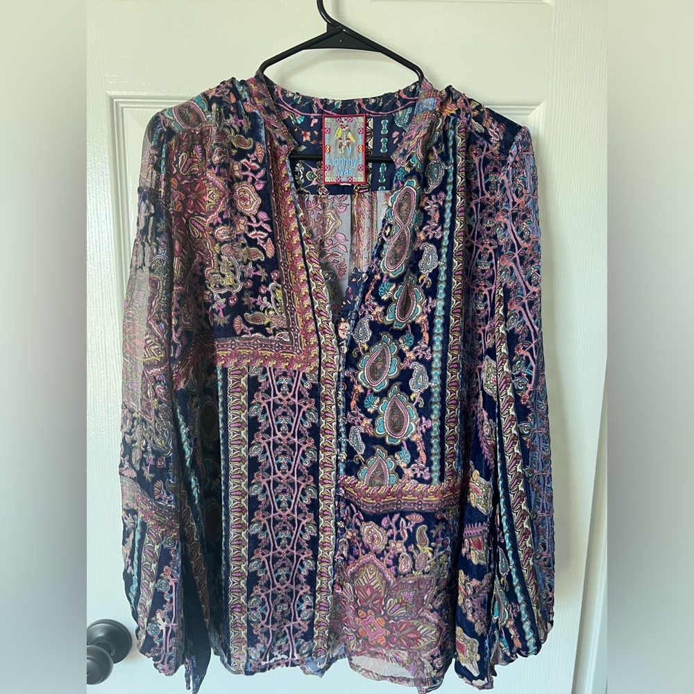Johnny Was Velvet Omo Burnout Lydia Blouse